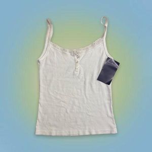 brandy melville white coquette tank top